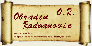 Obradin Radmanović vizit kartica